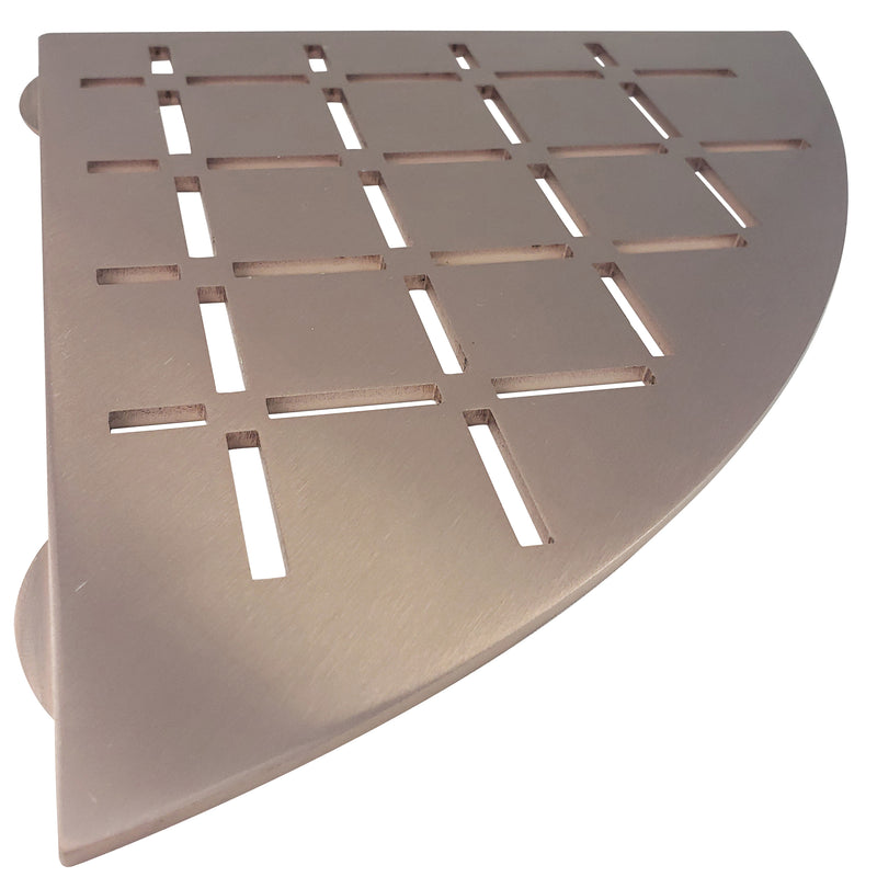 Stainless Steel Shower Shelf, Corner - Quadrant (Brushed Copper)