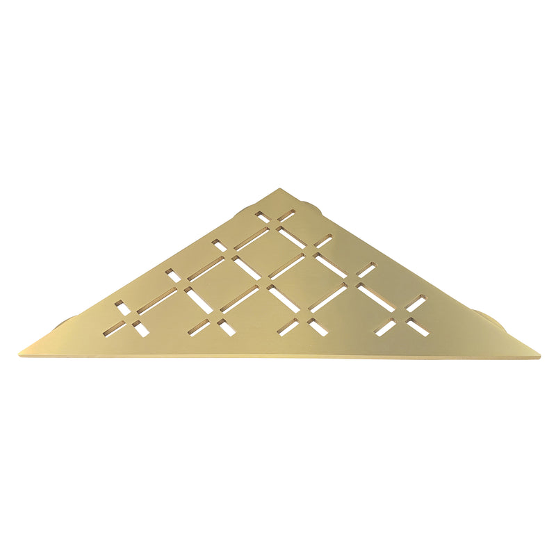 Stainless Steel Shower Shelf, Corner - Triangle (Brushed Brass)