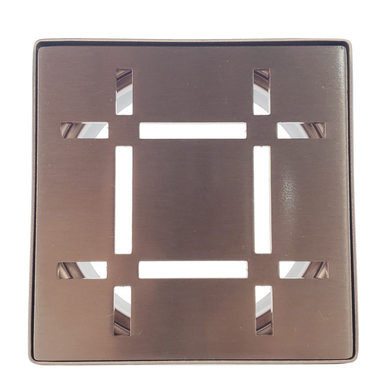 Shower Drain Grate Kit 4" Stainless Steel (Brushed Copper) - Dash Design