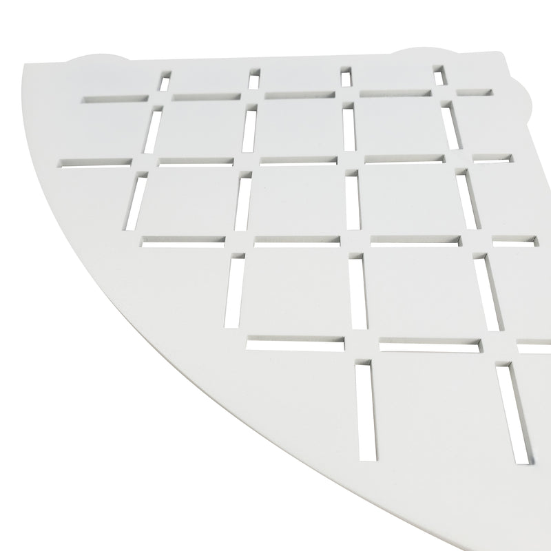 Stainless Steel Shower Shelf, Corner - Quadrant (White)