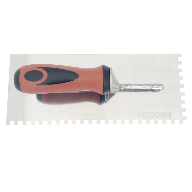 FROSCH Square Notch Stainless Steel Trowel - 1/4" X 1/4" [BOX of 24 Trowels]