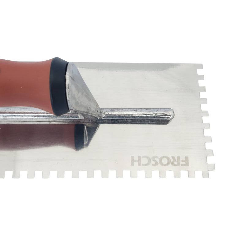 FROSCH Square Notch Stainless Steel Trowel - 1/4" X 1/4" [BOX of 24 Trowels]