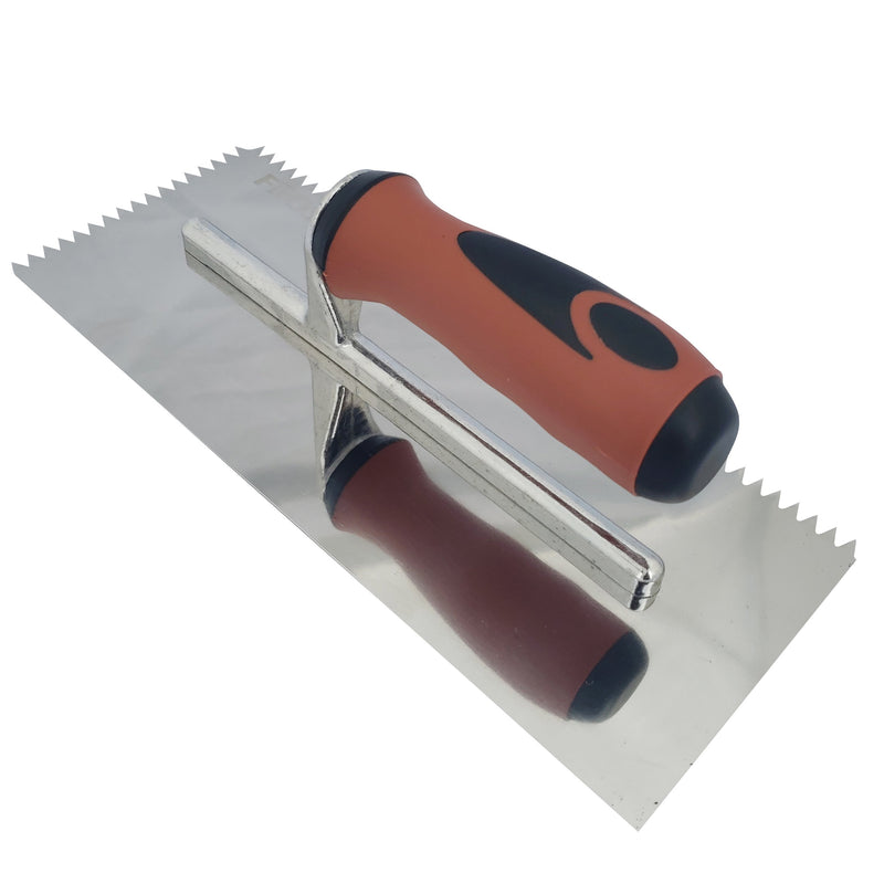 FROSCH V-Notch Stainless Steel Trowel - 1/4" X 1/4" [BOX of 24 Trowels]