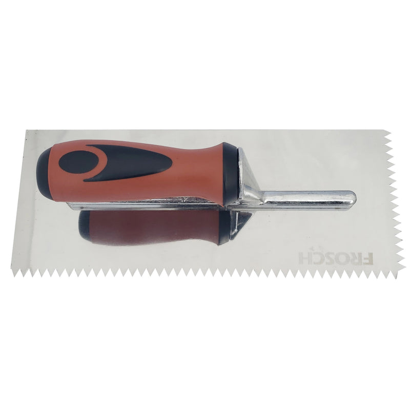 FROSCH V-Notch Stainless Steel Trowel - 1/4" X 1/4" [BOX of 24 Trowels]