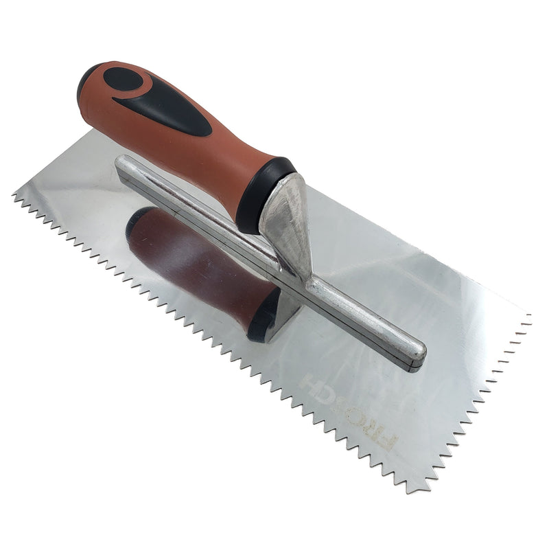 FROSCH V-Notch Stainless Steel Trowel - 3/16" X 3/16" [BOX of 24 Trowels]