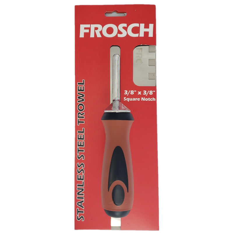 FROSCH Square Notch Stainless Steel Trowel - 3/8" X 3/8" [BOX of 24 Trowels]